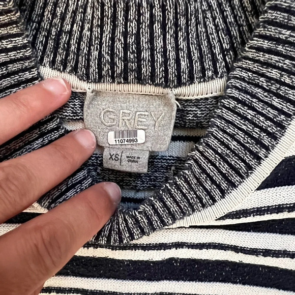 GREY Jason Wu Bodycon Sweater Dress Black White Striped Knit XS –Rent the Runway - Picture 5 of 8